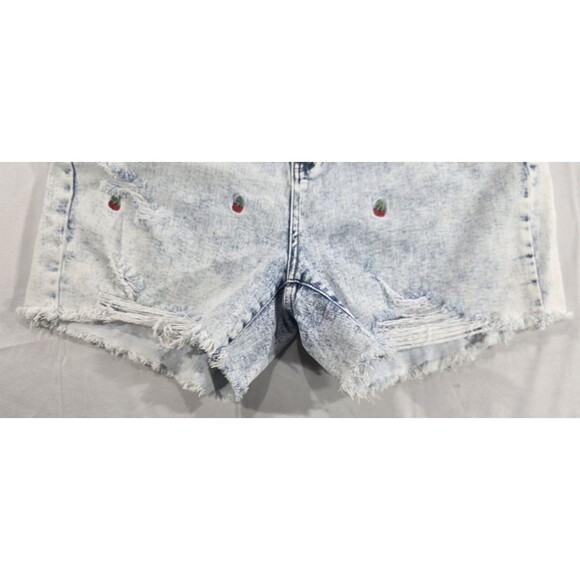 Judy Blue Denim Shorts Embroidered Cherries Distressed Stonewashed Plus Size 1XL - Picture 8 of 16